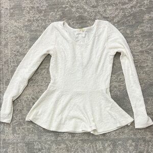 Elegant White Peplum Top